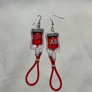 Red Blood Bag Earrings